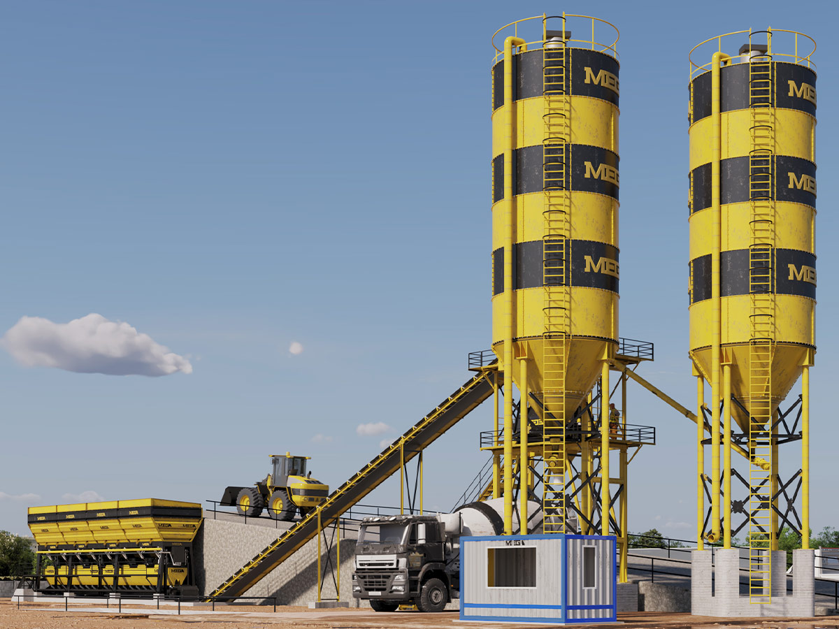 MEGA CENTRALE À BÉTON 90 m3 – MALAXEUR À BÉTON ‘TWINSHAFT’ – EXPÉDITION GRATUITE