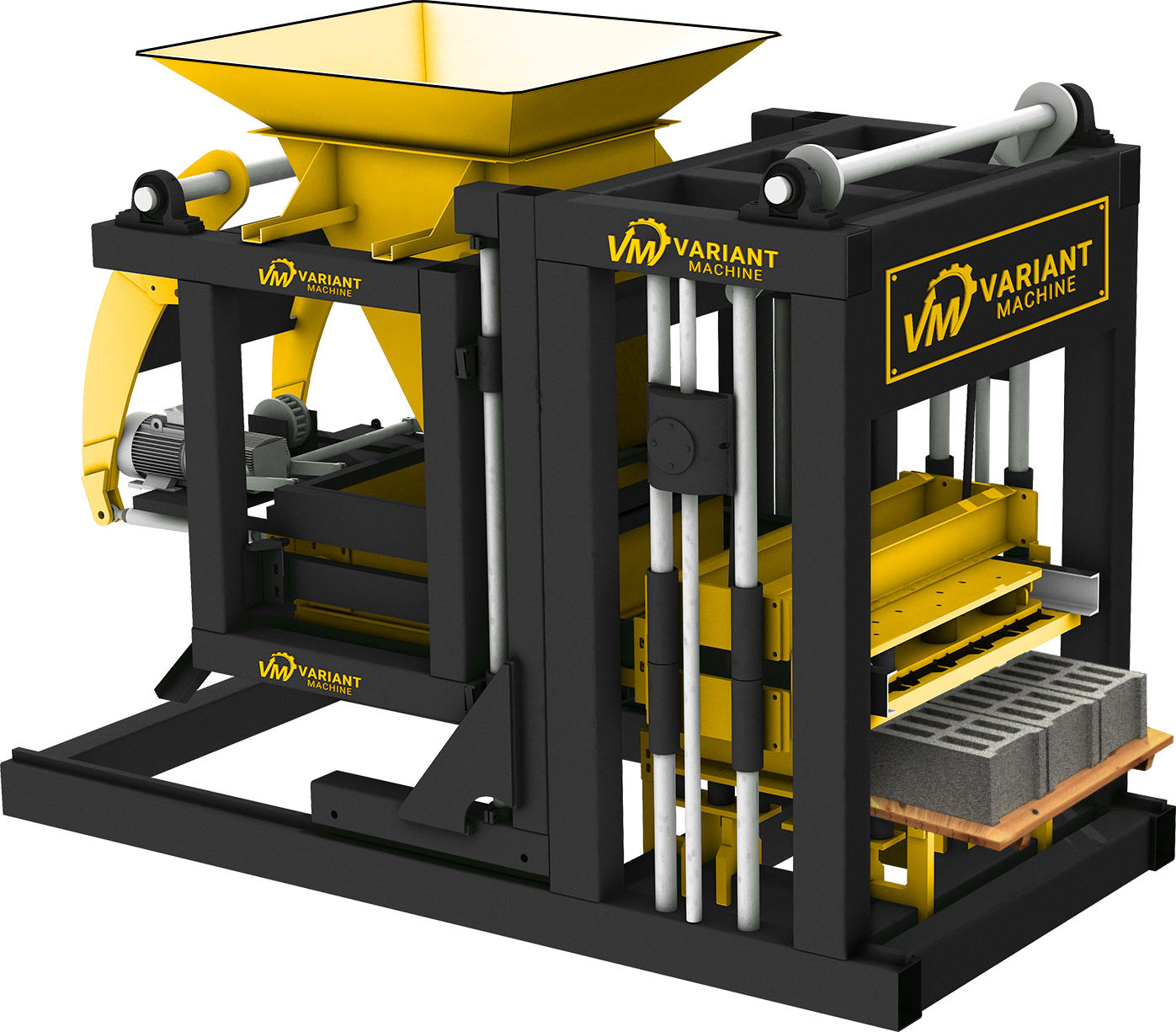 PARPAING – MACHINE DE PRODUCTION DE PAVE ET DE BORDURES (SET)