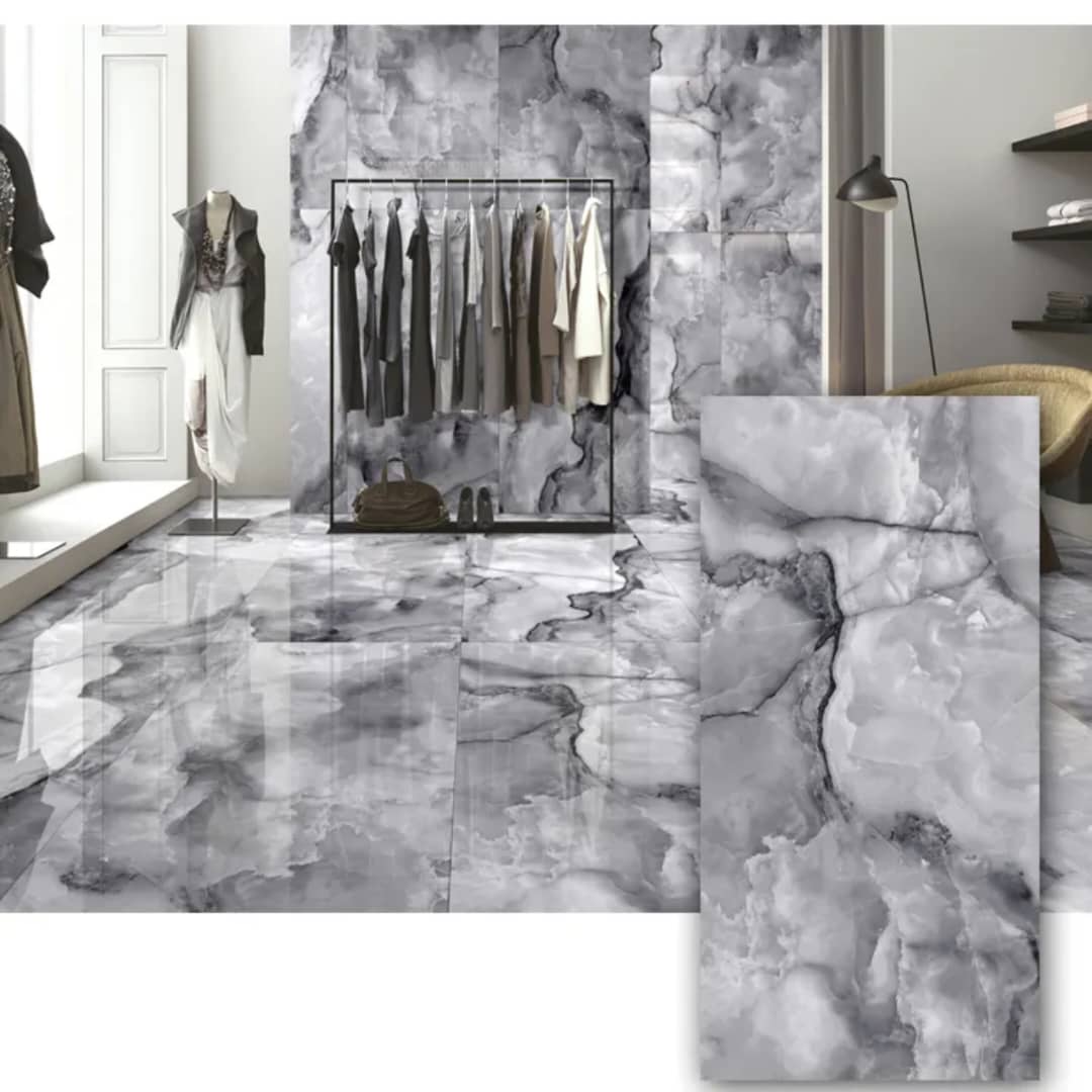 Carreaux effet marbre haute brillance