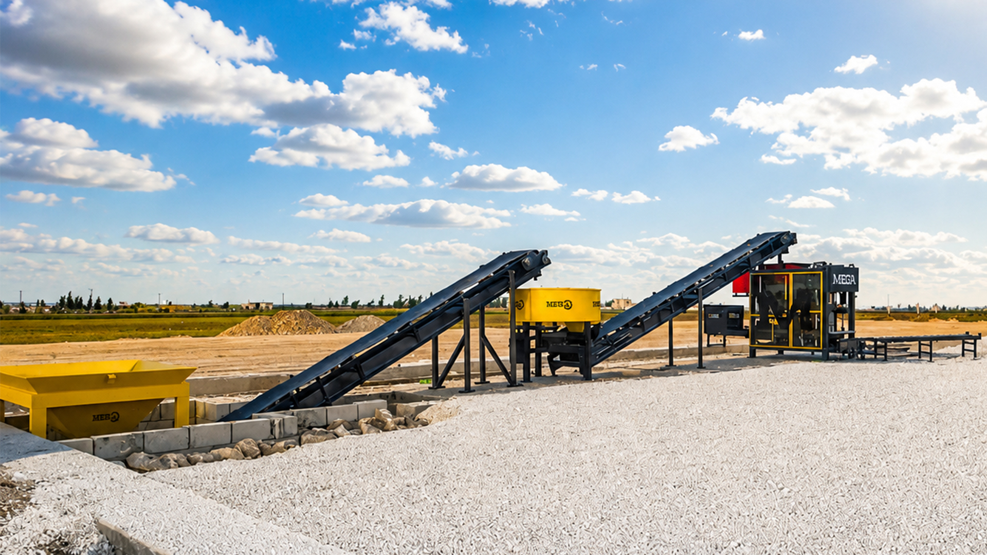 Machine De Production De Parpaing Et De Pavés En Beton (Ensemble)