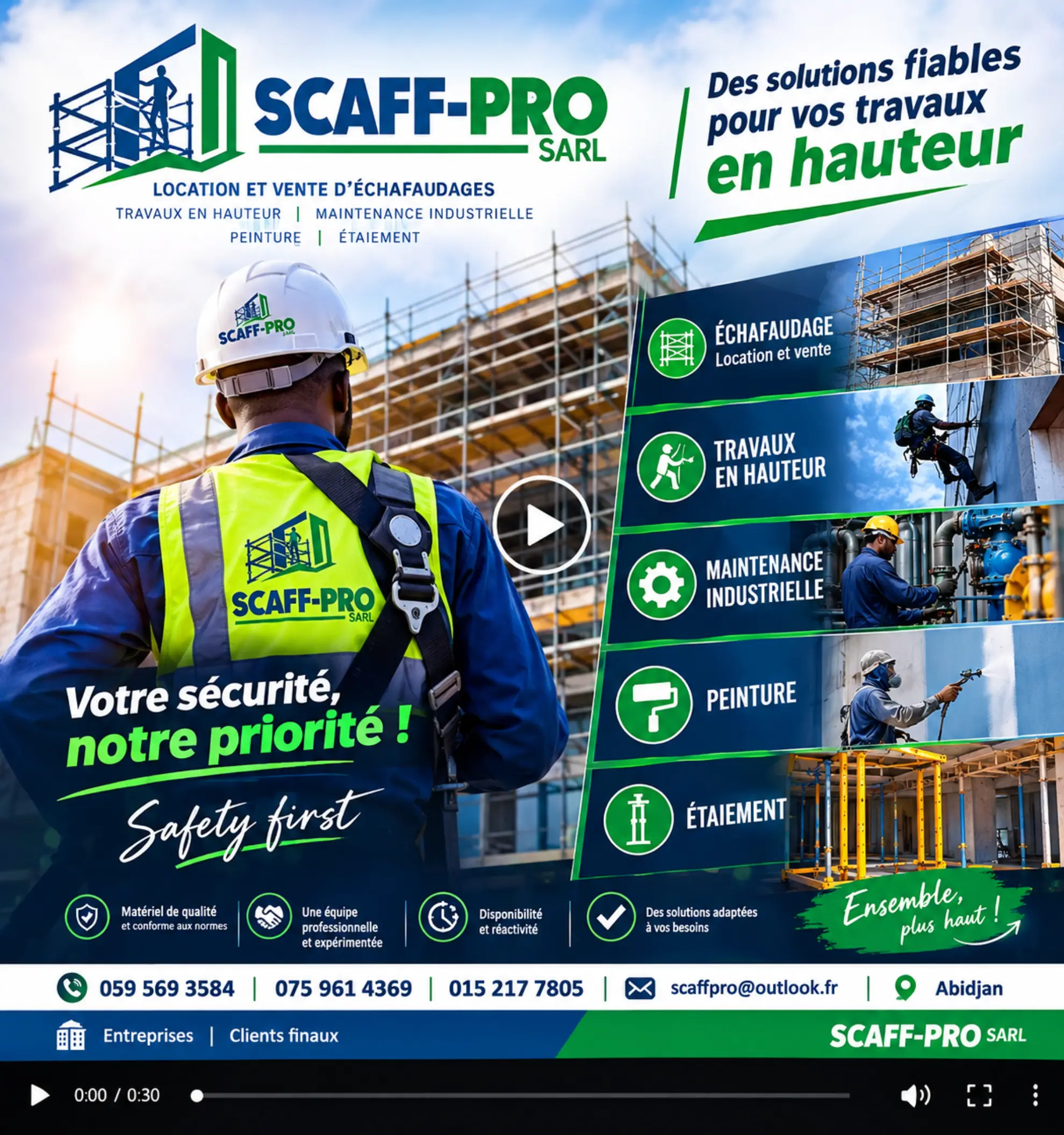 Echafaudage, peinture, étaiement