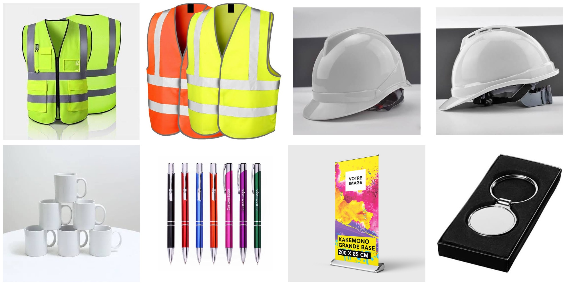 Vente en Gros et semi-gros : Objets Publicitaires & Textiles Vierges Personnalisables (Chasubles, Tasses, Stylos, Kakémonos, etc.)