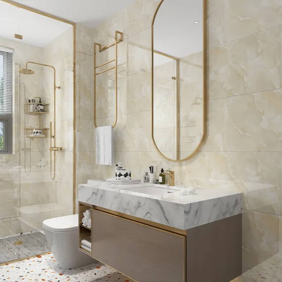 Carreaux effet marbre haute brillance