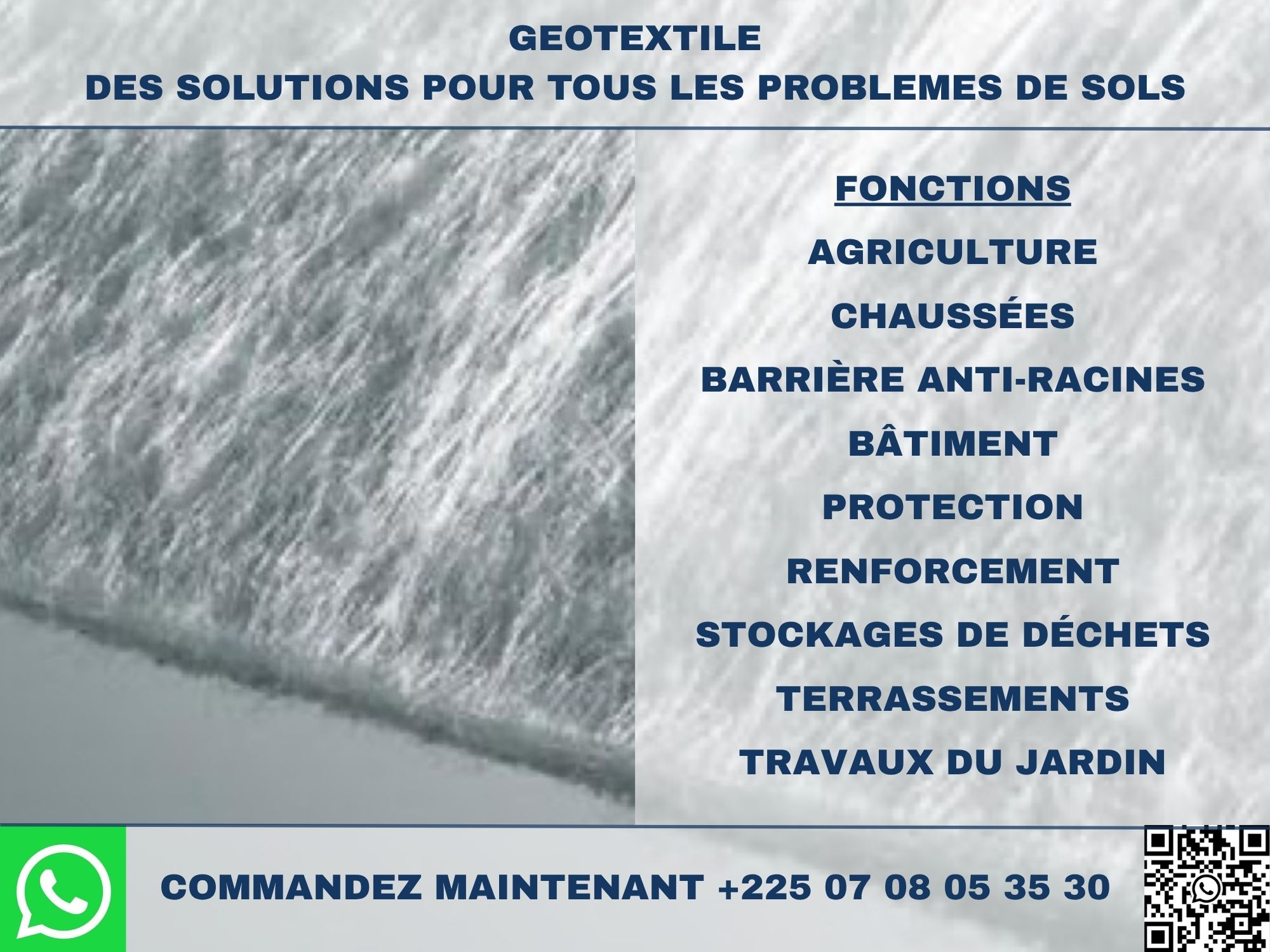 GEOTEXTILE : DES SOLUTIONS POUR TOUS LES PROBLEMES DE SOLS