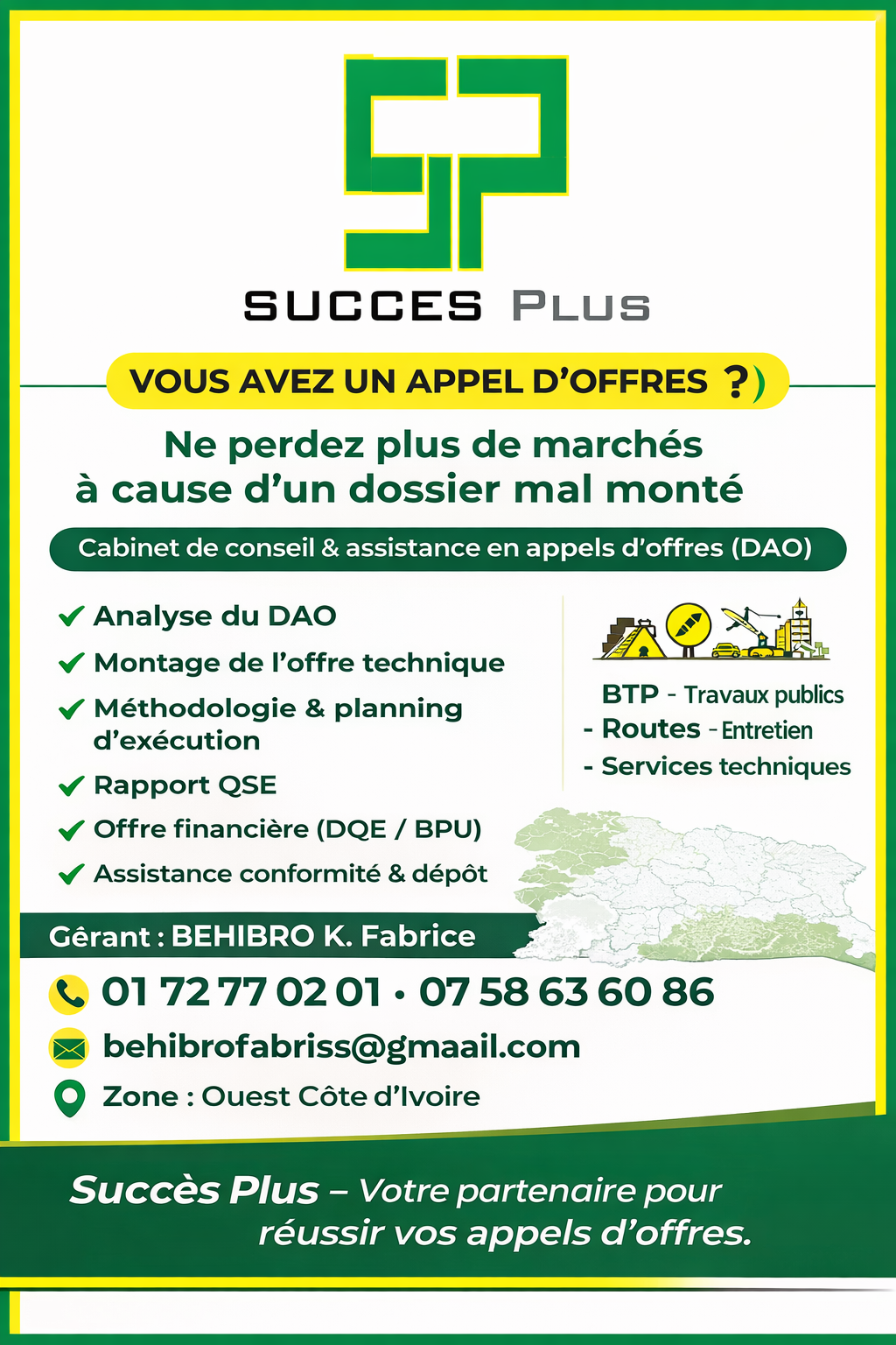 TECHNICIEN SUPERIEUR BTP A VOTRE SERVICE